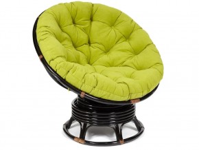 Кресло-качалка Papasan w 23/01 B с подушкой Antique brown, флок Олива в Верхней Туре - verhnyaya-tura.магазин96.com | фото