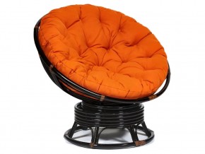 Кресло-качалка Papasan w 23/01 B с подушкой Antique brown, ткань Оранжевый в Верхней Туре - verhnyaya-tura.магазин96.com | фото