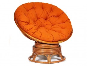 Кресло-качалка Papasan w 23/01 B с подушкой Cognac, ткань Оранжевый в Верхней Туре - verhnyaya-tura.магазин96.com | фото