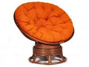 Кресло-качалка Papasan w 23/01 B с подушкой Pecan, ткань Оранжевый в Верхней Туре - verhnyaya-tura.магазин96.com | фото